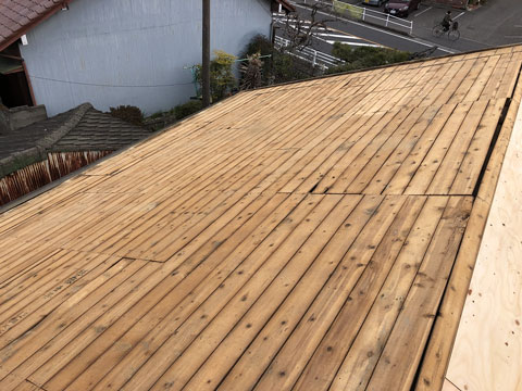 扶桑町での屋根葺き替え工事