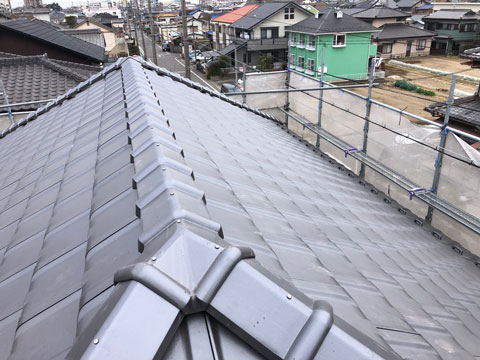 江南市での屋根葺き替え工事
